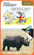 Disney Humour Le Rhinocéros Fiche Illustrée Documentée Animaux - Other & Unclassified