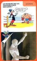 Disney Humour La Boxe Boxeurs Gants  Fiche Illustrée Documentée Sport Sports - Autres & Non Classés