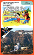 Disney Humour Hollywood Renommée Cinéma Los Angeles  Fiche Illustrée Documentée Arts Et Lettres - Sonstige & Ohne Zuordnung