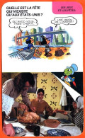 Disney Humour Fete Etats Unis Le Thanksgiving Day Fiche Illustrée Documentée Jeux Et Fetes - Sonstige & Ohne Zuordnung