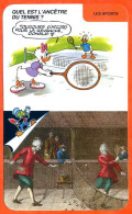 Disney Humour Ancetre Tennis Jeu De Paume  Fiche Illustrée Documentée Sport Sports - Autres & Non Classés