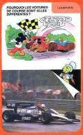 Disney Humour Voitures De Course Formule 1 De Cesaris GP San Marino  Fiche Illustrée Documentée Sport Sports - Autres & Non Classés