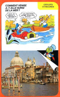 Disney Humour Venise Italie Fiche Illustrée Documentée Exploits Et Records - Autres & Non Classés