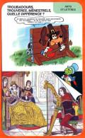 Disney Humour Troubadours Trouvères Ménestrels  Fiche Illustrée Documentée Arts Et Lettres - Other & Unclassified