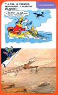 Disney Humour Transports Traversée De La Manche  Blériot Exploit Avion  Fiche Illustrée Documentée - Other & Unclassified