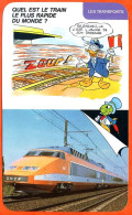 Disney Humour Transports Train Plus Rapide Monde ? TGV Fiche Illustrée Documentée - Autres & Non Classés