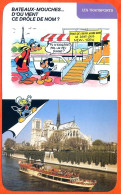 Disney Humour Transports Nom Bateaux Mouches ? Bateau Mouche Seine Notre Dame Fiche Illustrée Documentée - Autres & Non Classés