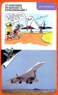 Disney Humour Transports Concorde Extraordinaire ?  Décollage Avion  Fiche Illustrée Documentée - Otros & Sin Clasificación