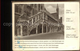 71571115 Luebeck Renaissance Rathaustreppe Stadtplan Altstadt Aufklappkarte Priw - Luebeck