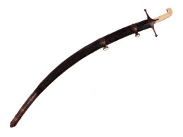 A PERSIAN SHAMSHIR AND SCABBARD, SIGNED AND DATED 1120 - Armes Blanches