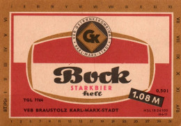 H2973 - VEB Braustolz Karl Marx Stadt - Etikett Bock Bier - DDR - Non Classés