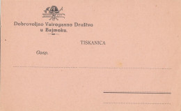 Old Postal Card Invitation To Formal Meeting Of Volunteer Firemen Society. Bajmok, Vojvodina, Kingdom SHS - Autres & Non Classés