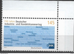 2011  Deutschland  Allem. Fed. Mi.2865 **MNH  EOR   150 Jahre Deutscher Industrie- Und Handelskammertag (IHK). - Unused Stamps