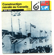 CONSTRUCTION NAVALE AU CANADA 1940 1945 Bateaux  Guerre 1939 1945  Politique Intérieure Economie Fiche Illustrée - Boten