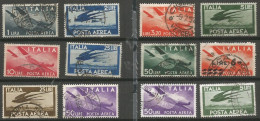 Italy Posta Aerea Democratica  Airmail Democracy 1945/1971 Cpl 12v Set VFU - Volledige Jaargang