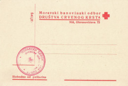 Red Crosss Postal Card. Moravski Banovinski Odbor, Niš. Kingdom Of Yugoslavia - Covers & Documents