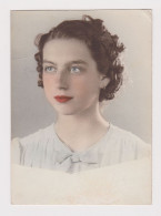 Pretty Young Woman, Lady, Portrait, Vintage 1930s Orig Tinted Photo 8.9x12.3cm. (39045) - Anonymous Persons