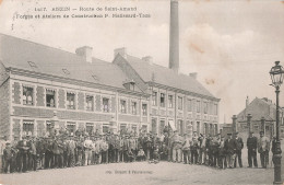 59 Anzin Route De Saint Amand Forges Et Ateliers De Construction P. Malissard Taza CPA Cachet 1907 Forge - Anzin