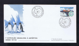 Gc8703 BRAZIL Animals Faune Maritime 1st Brasiliense Expeditionà Antártida Sumer 1983 Pinguins - Vie Marine