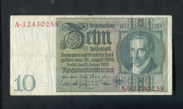 "DEUTSCHES REICH" 1929, Reichsbanknote "Zehn Reichsmark", Gute Bedarfserhaltung (A2202) - 10 Mark