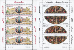 MONACO 2403, 2411, 2 Kleinbogen, Postfrisch **, Europa CEPT: Nationale Feste Und Feiertage, 1998 - Blocks & Kleinbögen