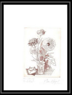 2091 Epreuve D'artiste Artist Proof France La LettreTableau (Painting) Fleurs (flowers) Signé Signed Bequet - Künstlerentwürfe