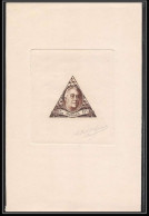 0672 Epreuve D'artiste Artist Proof Monaco Poste Aerienne PA (airmail) 21 Triangle Roosevelt Signe Usa (autograph) - Autres & Non Classés