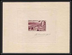 0675 Epreuve D'artiste Artist Proof Monaco Poste Aerienne PA (airmail) Y&t 19 Roosevelt Signé Signed Autograph - Unused Stamps