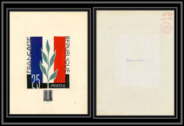 3056 France 1959 Projet Dito Timbre Courant N°87 Maxime Renouveau Maquette D'artiste Original Artist Work Drapeau Flag - Künstlerentwürfe