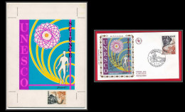 3043 Monaco N°856 Unesco Sciences SCIENCE Maquette D'artiste Original Artist Work FDC Signé Chesnot 1971 - UNESCO