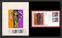 3042 Monaco N°951/52 Lutte Contre La Drogue Drugs Maquette D'artiste Original Artist Work FDC Signé Chesnot 1973 - Unused Stamps