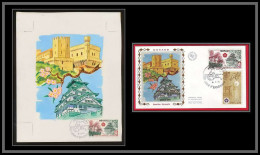 3029 Monaco 826 Exposition Universelle OSAKA Japan Maquette D'artiste Original Paint Artist Work FDC Signé Chesnot 1969 - Unused Stamps