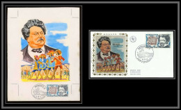3030 Monaco N°839 Alexandre Dumas Ecrivain Writer Maquette D'artiste Original Paint Artist Work FDC Signé Chesnot 1970 - Unused Stamps