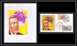 3000 France N°1817 Belgique N°1730 Maquette D'artiste Original Paint Artist Work FDC 1974 Signé Signed Jean Chesnot - Unused Stamps