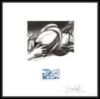 2477 N°2236 Rugby Phase De Jeu Combet France Epreuve D'artiste Artist Die Proof Signé Signed  - Rugby