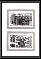 2393 Y&t 2471/2472 Europa 1987 France Epreuve Photo Collective Maquette Proof Noir Black  - Artist Proofs