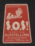 HUNGARY 1929 BUDAPEST SOS HUMINATARIAN EXHIBITION THE MAN RED GERMAN LANGUAGE NHM POSTER STAMP CINDERELLA - Ongebruikt