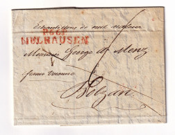 Lettre 1813 Mulhouse Mulhausen Dollfus Mieg Textile Haut Rhin Alsace Bolzano Italia Georg Anton Menz - 1801-1848: Précurseurs XIX