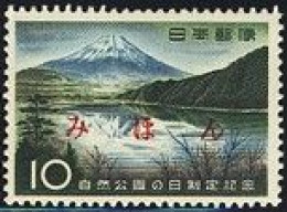 JAPAN(1959) Mt. Fuji. Establishment Of National Park Day. MIHON (specimen) Overprint. Scott No 675. - Autres & Non Classés