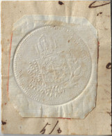 Brazil 1870s Document Fragment With Dry Cancel Coat Of Arms Of The Empire Official Use Inscription Rio De Janeiro - Lettres & Documents