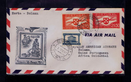 Gc8705 AZORES (HORTA City »GUINÉ Port.(Bolama City) 1st Airmail Mail 03-02-1941 By PAA Typical Costumes Natives Portugal - Horta