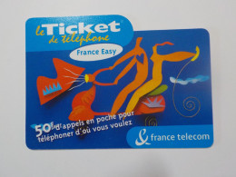 CARTE TELEPHONIQUE      France Telecom   "  Le Ticket De Téléphone  France Easy  "    50 Francs - Mobicartes (recharges)