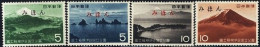 JAPAN(1962) Fuji-Hakone-Izu National Park. Set Of 4 With MIHON (specimen) Overprint. Scott Nos 741-4. - Autres & Non Classés