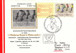 AUSTRIA POSTAL HISTORY / MODERNE KUNST, BIKE 1985 ,COVER,FDC. - FDC