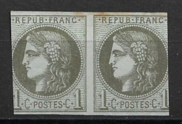 PAIRE BORDEAUX N°39 1c Olive NEUF(*) - 1870 Bordeaux Printing