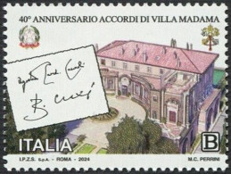 2024 - ITALIA / ITALY - 40 ANNI ACCORDI VILLA MADAMA - 40th OF AGREEMENTS - CONGIUNTA / JOINT ISSUE WITH VATICANO. MNH - Joint Issues