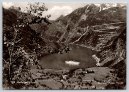 Norway, Gelranger, Ship On Lake Postcard Black And White - Norvège