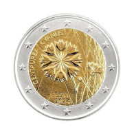 (!) ESTONIA, ESTLAND  2 € Euro Commemorative Coin 2024 - The Cornflower UNC FROM MINT ROLL - Estonia