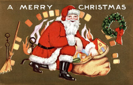 CPA - Babbo Natale, Père Noël, Santa Claus - Rilievo, Relief, Embossed, Gaufré - Scritta - B215 - Santa Claus