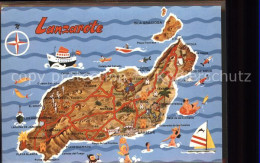 71566878 Lanzarote Kanarische Inseln Landkarte  - Autres & Non Classés
